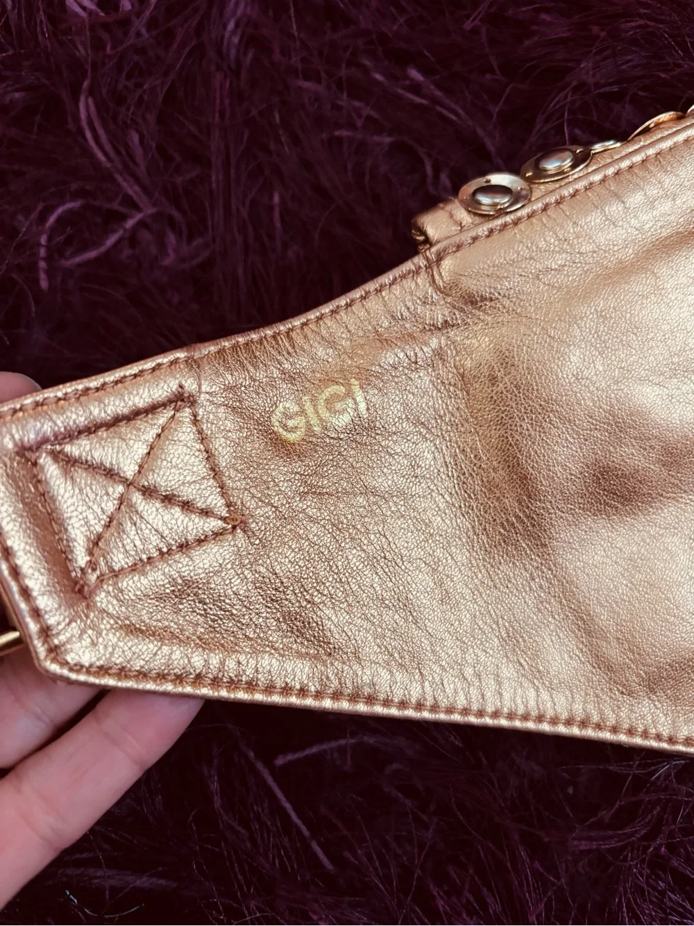 GIGI Metallic Gold Studded Waist Bag🤩😎